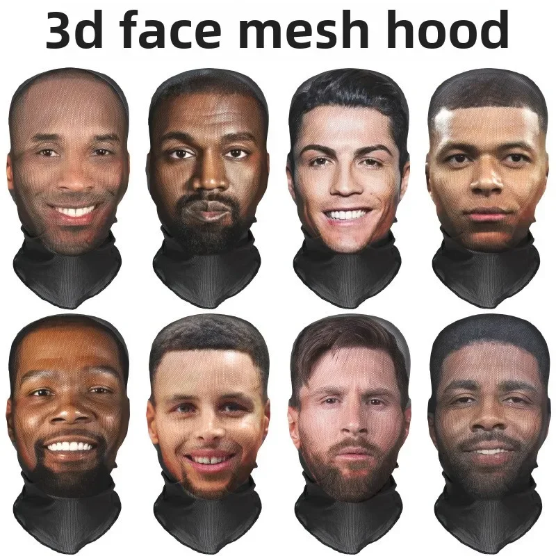 Portrait 3D Digital Printing Spoof Face Towel Multifunctional Outdoor Face Mask Hip Hop Headscarf