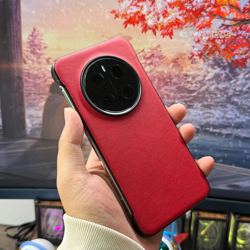 Luxury Leather Pattern Ultra-Thin Shockproof Bumper Case - Frameless Hard Back Cover