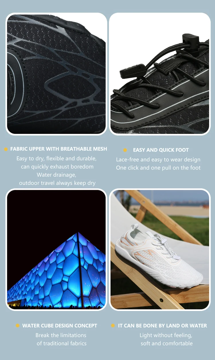 Aqua Shoes For Men Women Barefoot Water Shoes Anti-Slip Quick-Drying Outdoor Beach Upstream Wading Swimming Shoe Sneakers Unisex