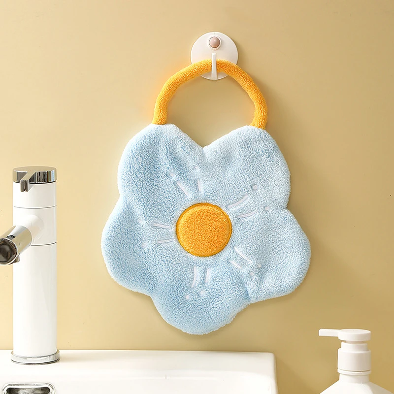 Toallas De Mano Decorativas Con Forma De Hoja - Secado Rápido, Felpa Coral, Con Asa Para Colgar, Ideal Baño Y Cocina