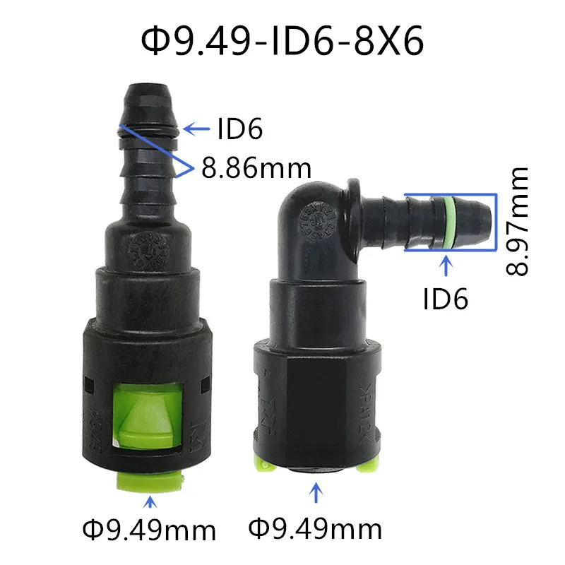 

9.49 ID6 fuel line quick connector with 180 90 degree high quality for japanese car 2pcs a lot