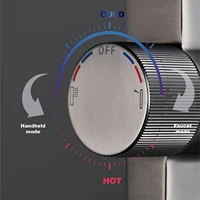 มือจับเดี่ยวทำจากทองเหลืองสีดำก๊อกน้ำในห้องน้ำแบบตั้งพื้นดีไซน์แบบฝังทั้งน้ำเย็นและร้อนดีไซน์แบบเรียบง่ายหรูหรา 2