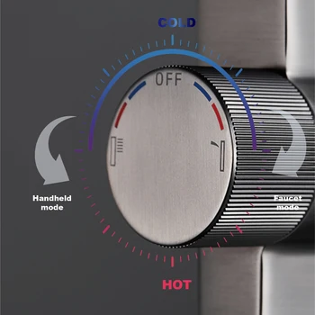 มือจับเดี่ยวทำจากทองเหลืองสีดำก๊อกน้ำในห้องน้ำแบบตั้งพื้นดีไซน์แบบฝังทั้งน้ำเย็นและร้อนดีไซน์แบบเรียบง่ายหรูหรา 2