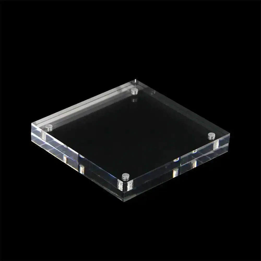 1 Stück transparenter quadratischer Fotorahmen, leerer Acrylblockrahmen, 120 x 120 mm, 135 x 135 mm, 150 x 150 mm, Acryl-Bilderhalter – Detail 3