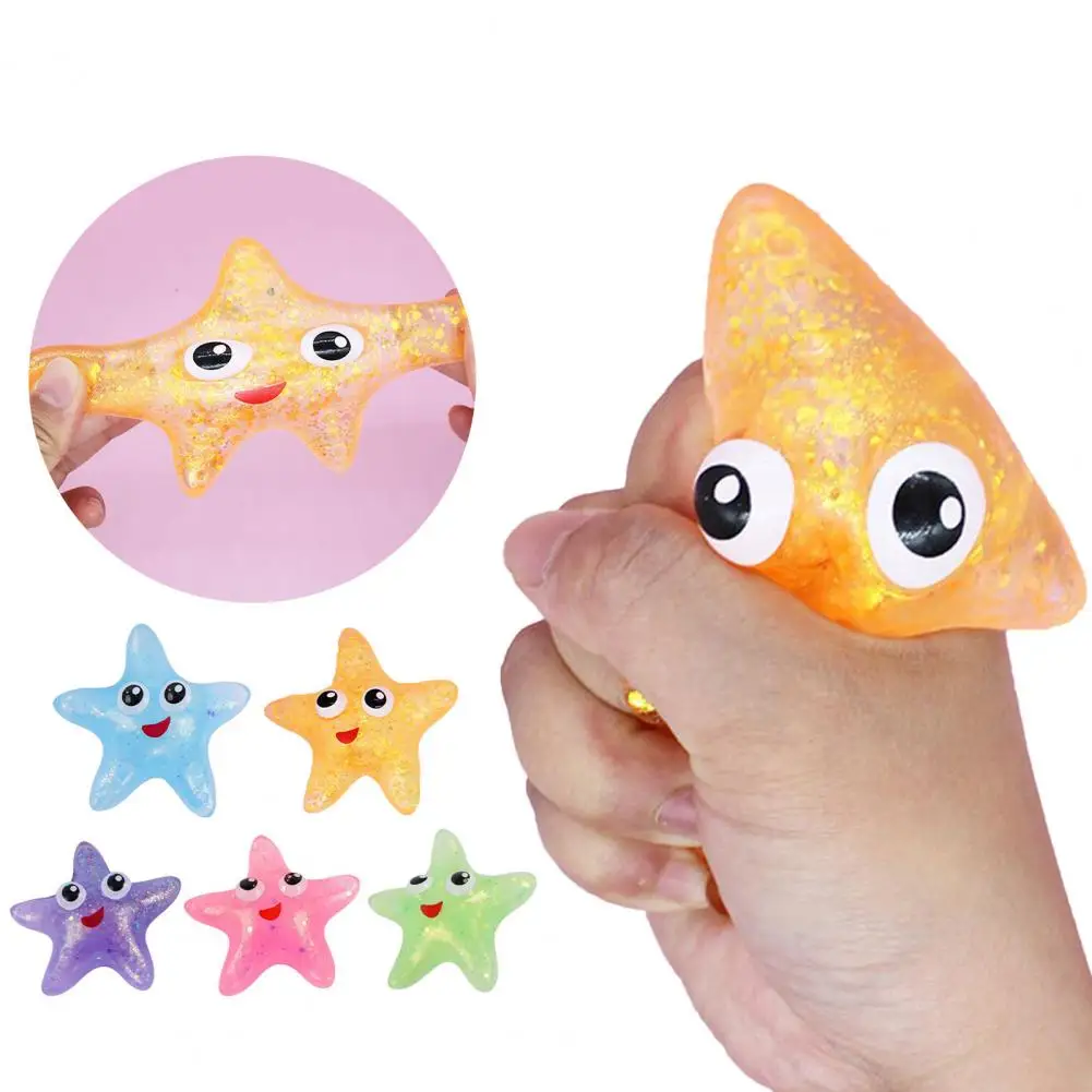 

Игрушка-сжималка в виде морской звезды, блестящая мини-игрушка с блестками, симпатичная сжимаемая игрушка для снятия стресса из термопластичной резины, креативная сжимаемая игрушка для снятия стресса