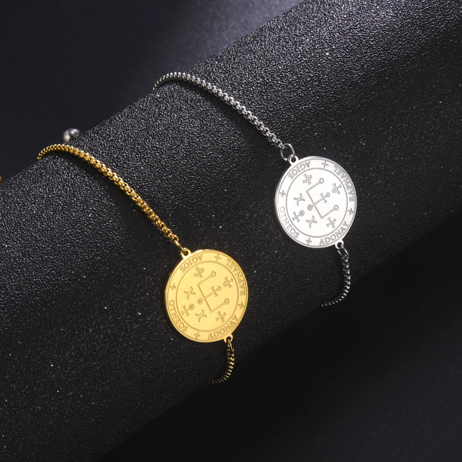 Jeshayuan Seal Of the Archangel Raphael Bracelet Stainless Steel