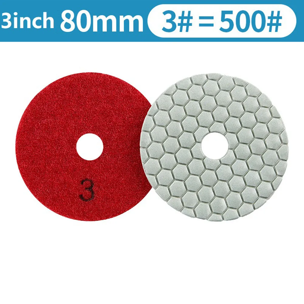 1pc Diamond Dry Polishing Pad 3 Inch Type For Marble Granite Quartzite Glass Stone Polishing Sanding