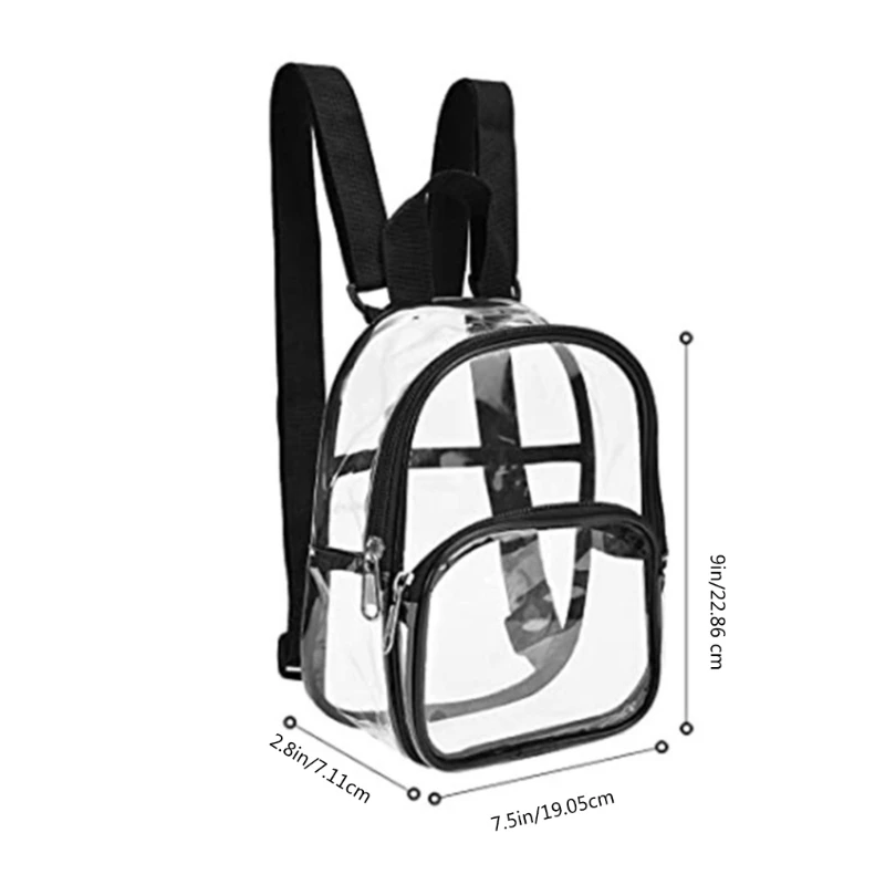 Student School Backpack PVC Backpack All-matching See Through Clear for Daily College Work
