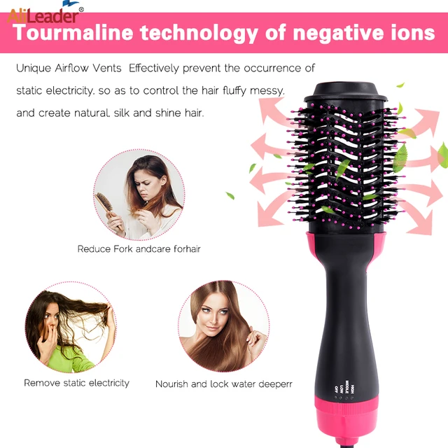 4-in-1 Hair Dryer Brush Blow-Dryer Styler Volumizer with Negative Ion Anti-Frizz Hot Air Brush Upgraded Hairdryer for Salon