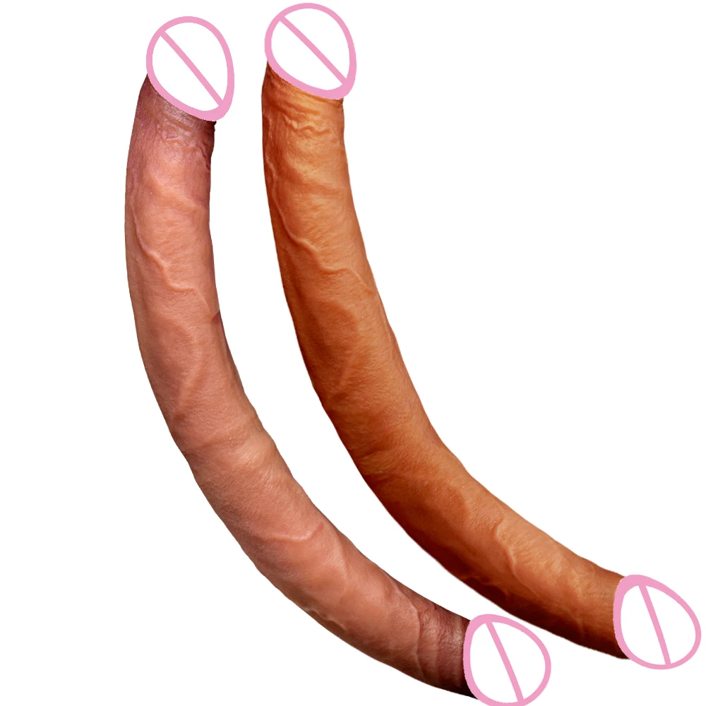 Double Head Dildo Double Ended Flexible Penis Sex Toys for Women Lesbian 40cm