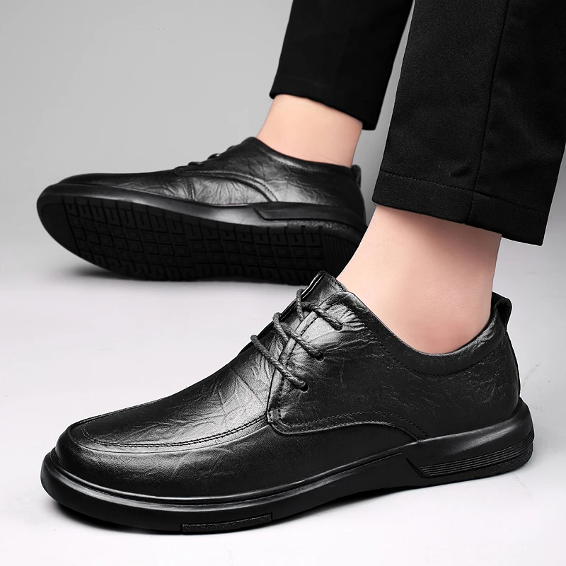 

Men oxfords shoes lace up Luxury Designer Comfortable Casual genuine Leather Ankle Boots Flat Shoes British Style Shoes for Men