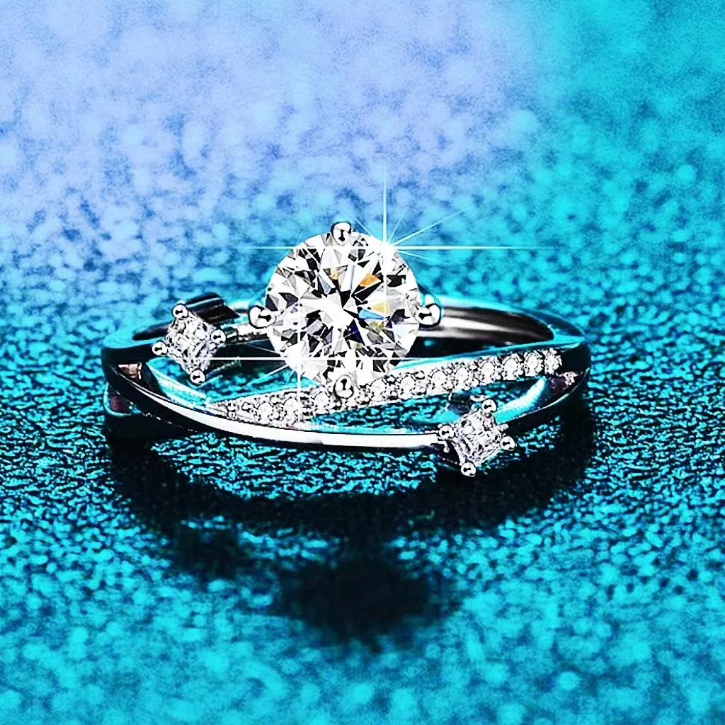 Blue Moon Anillo Zafiro Azul Y Diamantes Anillo De Pareja De