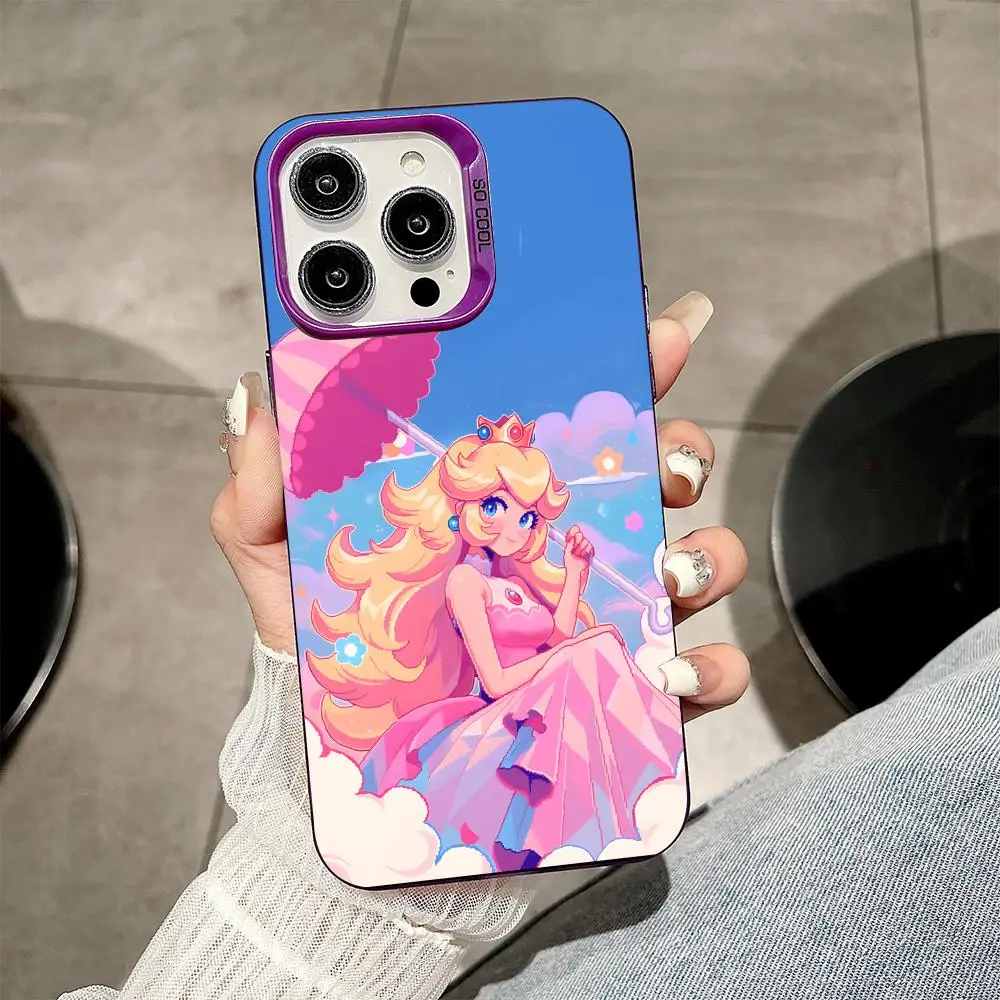 Anime Princess Peach Purple Translucent Mobile Phone Case Cover