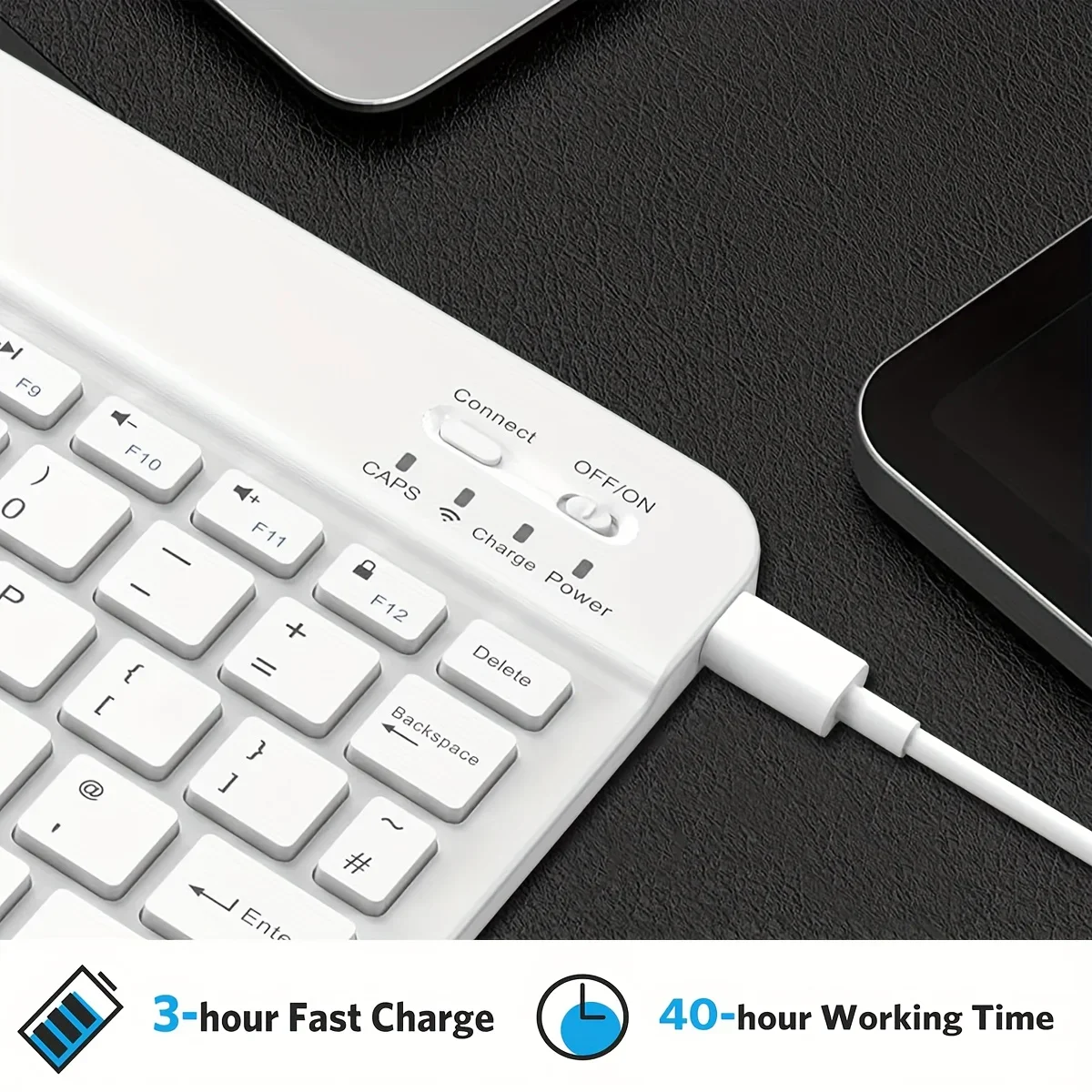 Sleek Wireless Bluetooth Keyboard with Type-C Charging