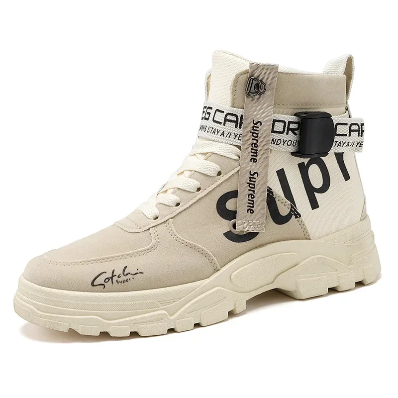 Fashion Men's Boots High-top Tooling Men's Ankle Boots designer Motorcycle Boots comfortable Leather Shoes Male Big Size 39-46 6