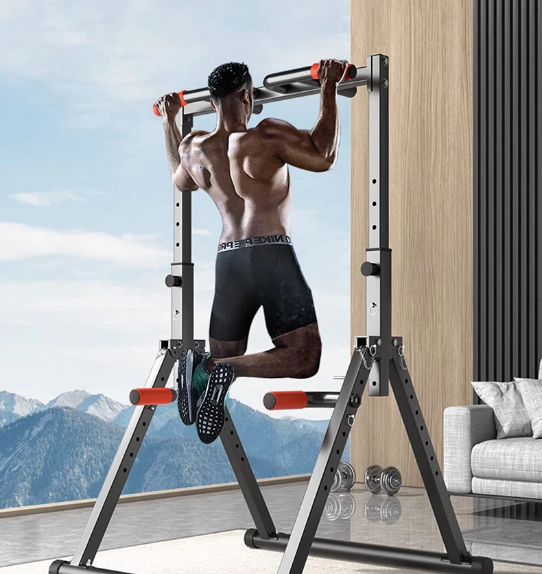 Description Picture 2 of itemHorizontal Bar Household Indoor Pull-up Frame Without Punching Hanging Bar Floor Folding Single And Parallel Bar Family Fitness