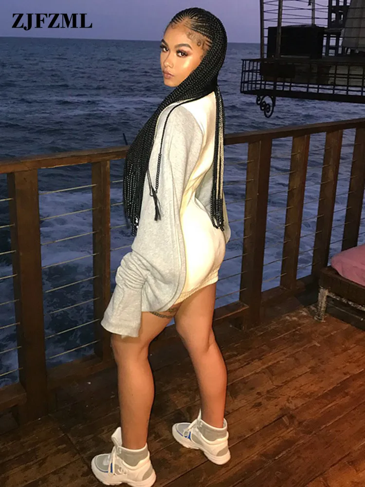 ruffle puff sleeve casual hoodie dress