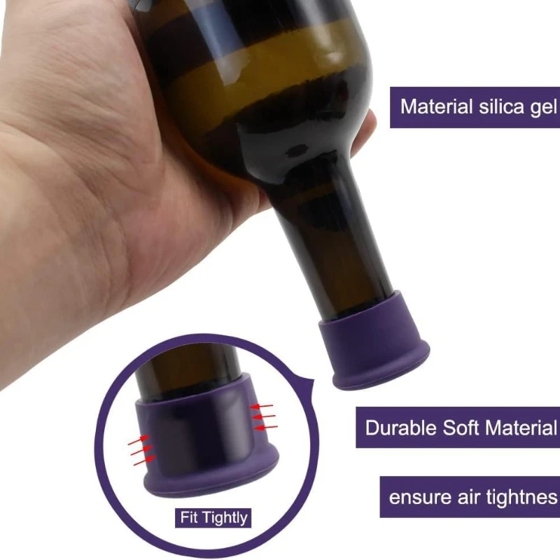 6 Color Sets Silicone Rubber Wine Bottle Stopper Airtight Seal Reusable Round Silicone Corks Bottle Covers Leak Proof Beer Corks