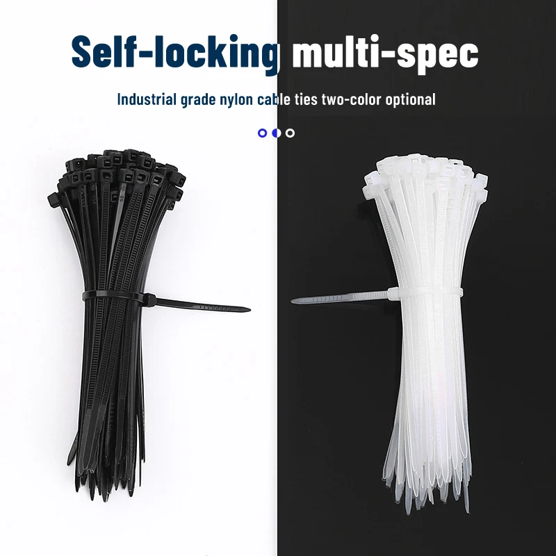 Nylon Cable Ties Buckle Plastic Clamps Fastening Ring Wire Holder Cable Organizer For Home Office 100Pcs cable organizer cable ties nylon cable ties cable tie nylon zip ties