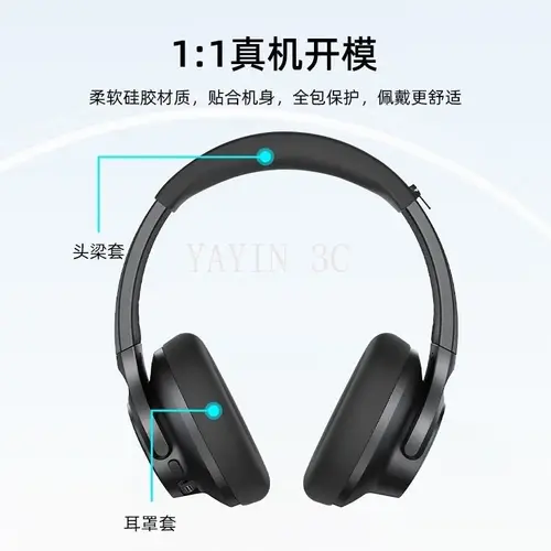 Suitable for SoundPEATS Space headsets Washable Ear Pads Cover Silicone Anti-Scratch Protective Cover Anti-fingerprint Dustproof - Image 2