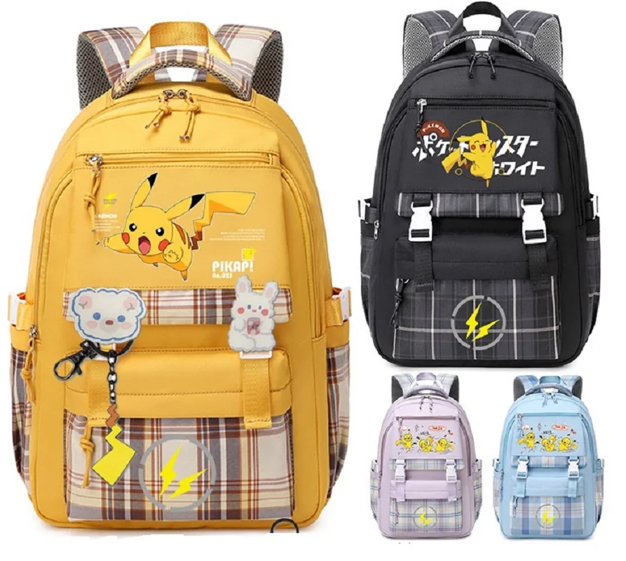 

2023 Pokemon Backpack Pikachu Charmander Anime Figure Big Capacity Cartoon Bag Teenagers Student SchoolBag Boy Girl Rucksacks
