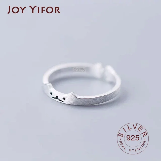 

BFCLUB 925 Silver Color Punk Zircon Cat Ring For Women Birthday Party Fashion Fine Jewelry Accessories 2020 Cute Gift