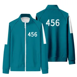 TV Squid Game 456 Hoodie Cosplay Jacket 218 Stand Collar Li Zhengjae Coat Pants Hoodies Green Party Costume Sportswear