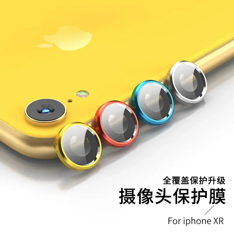 

Camera Lens Protector For iPhone Xr Case Metal + Tempered Glass Full Cover Lens Screen Protector Rear Camera Films For iPhone XR