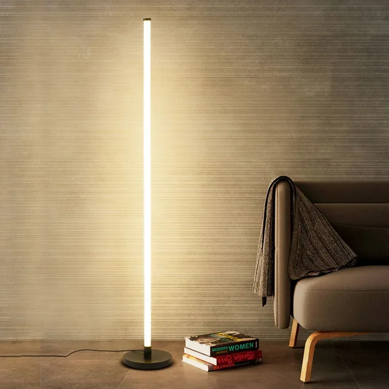 

Modern LED Floor Lamp Long Strip Light Bedroom Living Room Luminaire Study Vertical Lighting Bedside Rooms Decor Fixtures Lustre
