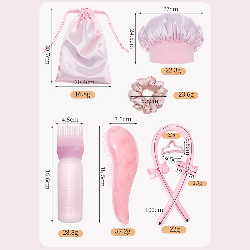 Heatless Hair Curler Set with Massage Comb for Effortless Overnight Curls