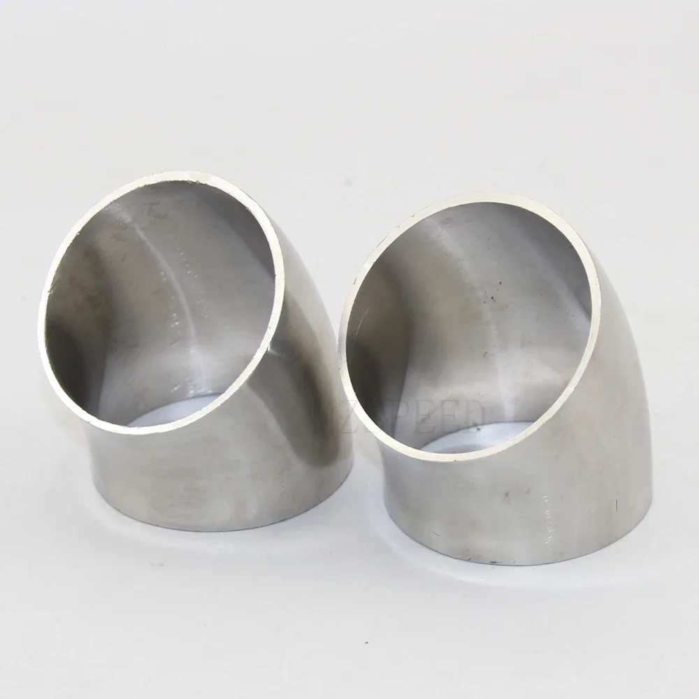 Steel Pipe Sanitary Butt Weld Elbow 51 mm 57 mm 63 76 OD 304 stainless steel 45 degree polished