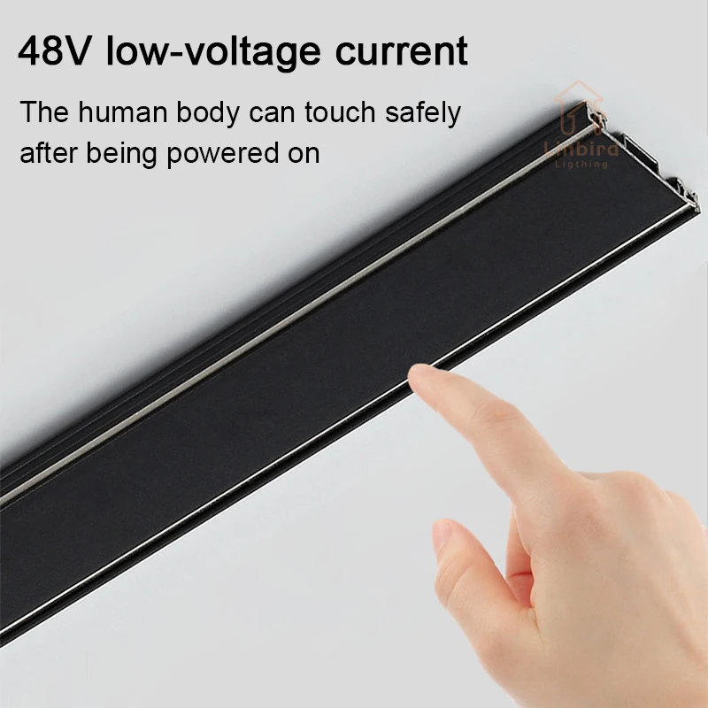 5mm Slim Magnetic Track Light System Black White Ultra Thin Ceiling Surface Mounted Led Rail Lamp Linear Magnet Home Lamps 2