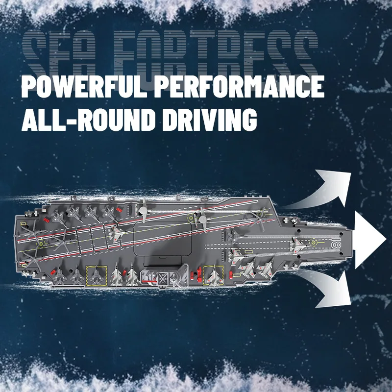 Remote Control Aircraft Carrier Warship Kids Toys Dual Motor Drive High Speed RC Boat Simulated Ship Model Toy 2.4G