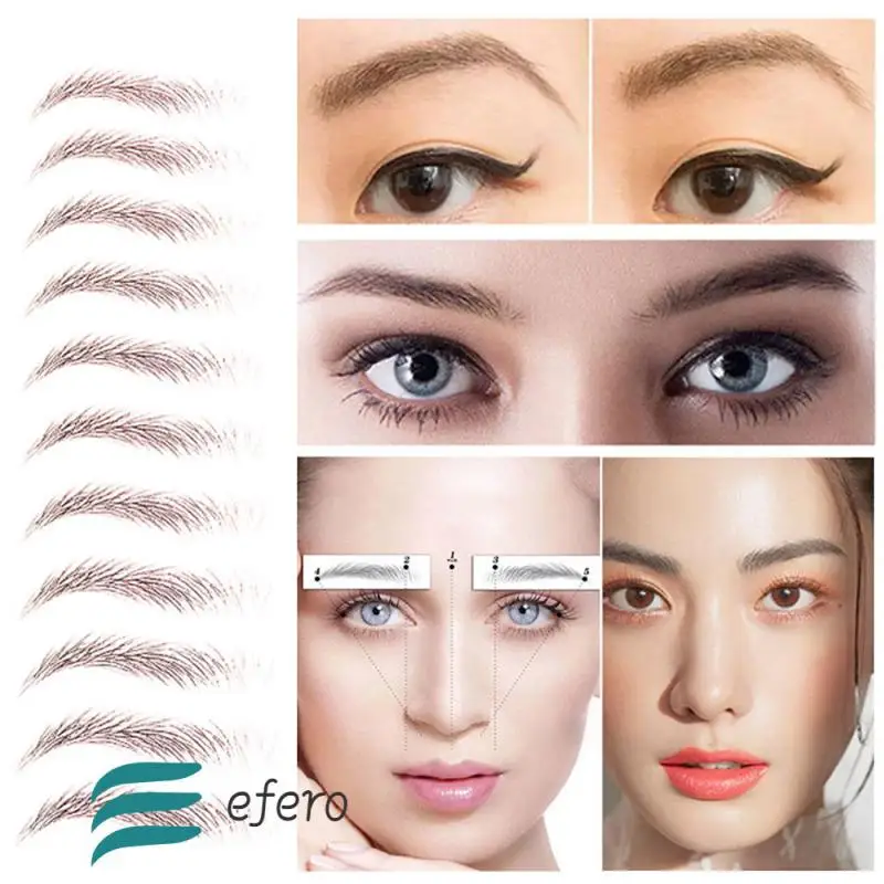 3 листа, наклейки для бровей, водостойкие тату-наклейки для бровей