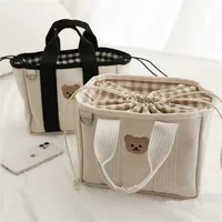 Korea Mommy Bag Large Capacity Portable Diaper Bag Nappy Multifunctional Drawstring Canvas Outdoor Handbag Mother Baby Bag 1