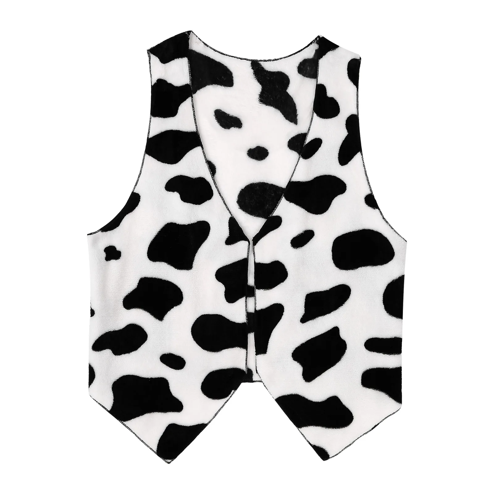 Men's Cow Print Open Front Coat Jacket Vest Halloween Festival Hippie Costume Cowboy Cardigan Cosplay Party Fancy Dress Up