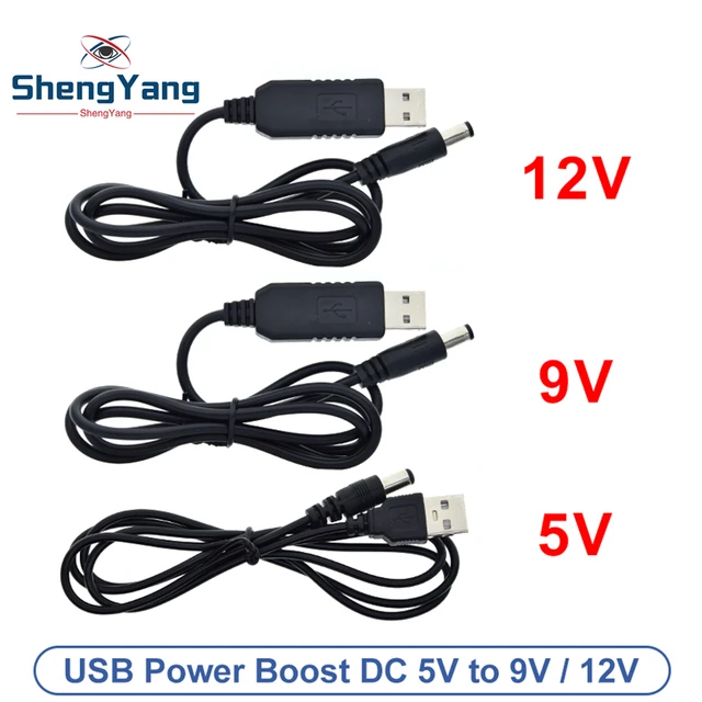 TZT Usb Power Boost Line Dc 5v To Dc 9v / 12v Step Up Module Usb Converter Adapter  Cable 2.1x5.5mm Plug - AliExpress