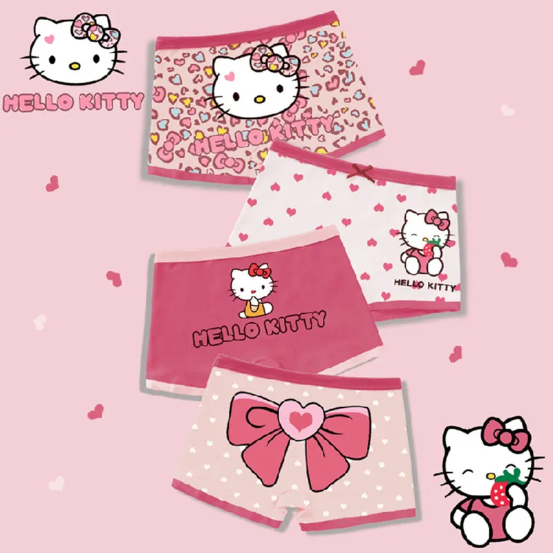 

Kawaii Sanrio Cinnamoroll Kuromi Hello Kitty Children Panties Cute Anime Cotton Comfortable Breathable Modal Panties Kids Toys