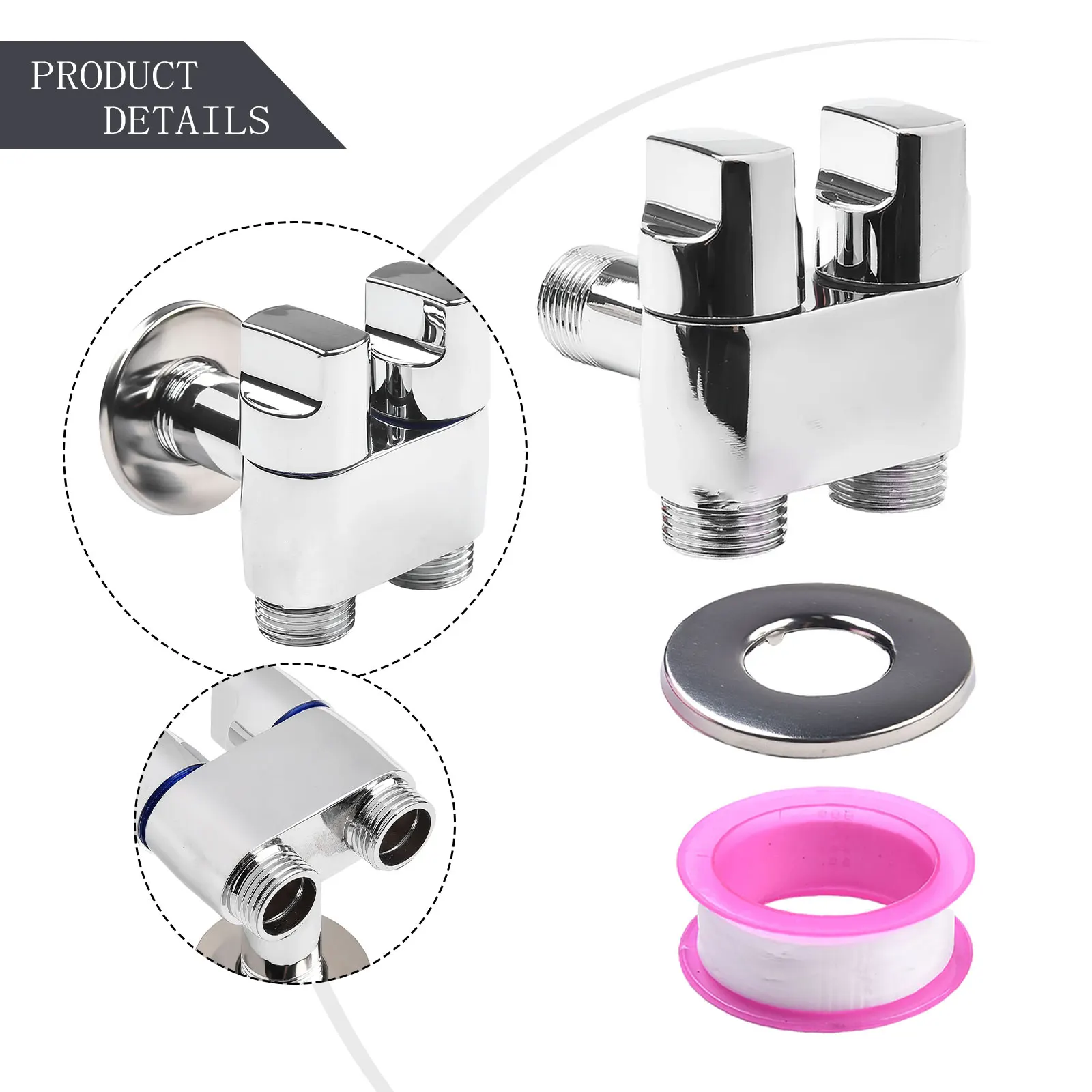 Zinc Alloy Angle Valve Wall Mount Toilet Bidet Sprayer Set One In Two Out Water Cleaning Sprayer For Bathroom Toilet Accessories 4