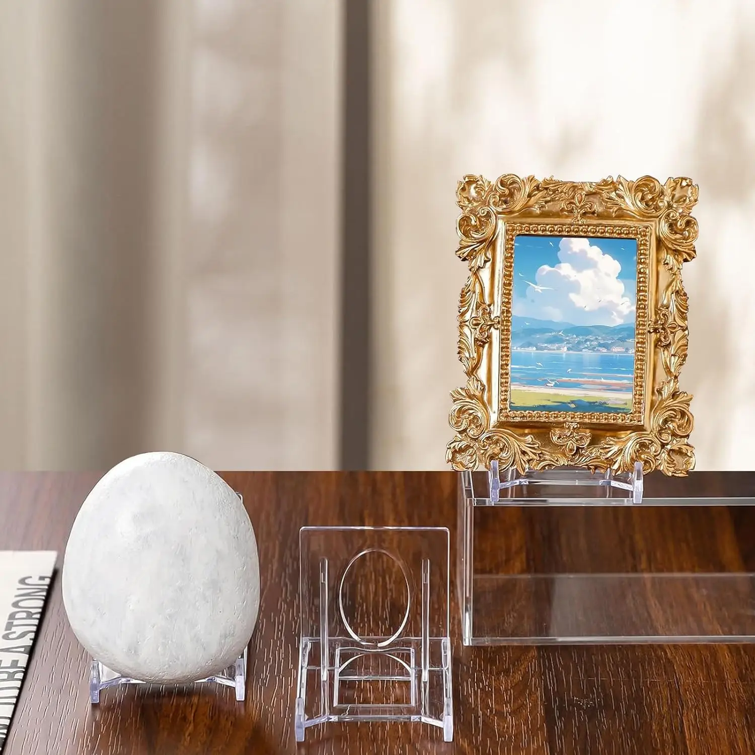 6/1pcs Adjustable Acrylic Display Stand Mini Picture Plate Photo Frames Decorative Holder Support Rack Clear Easels Home Decor 4