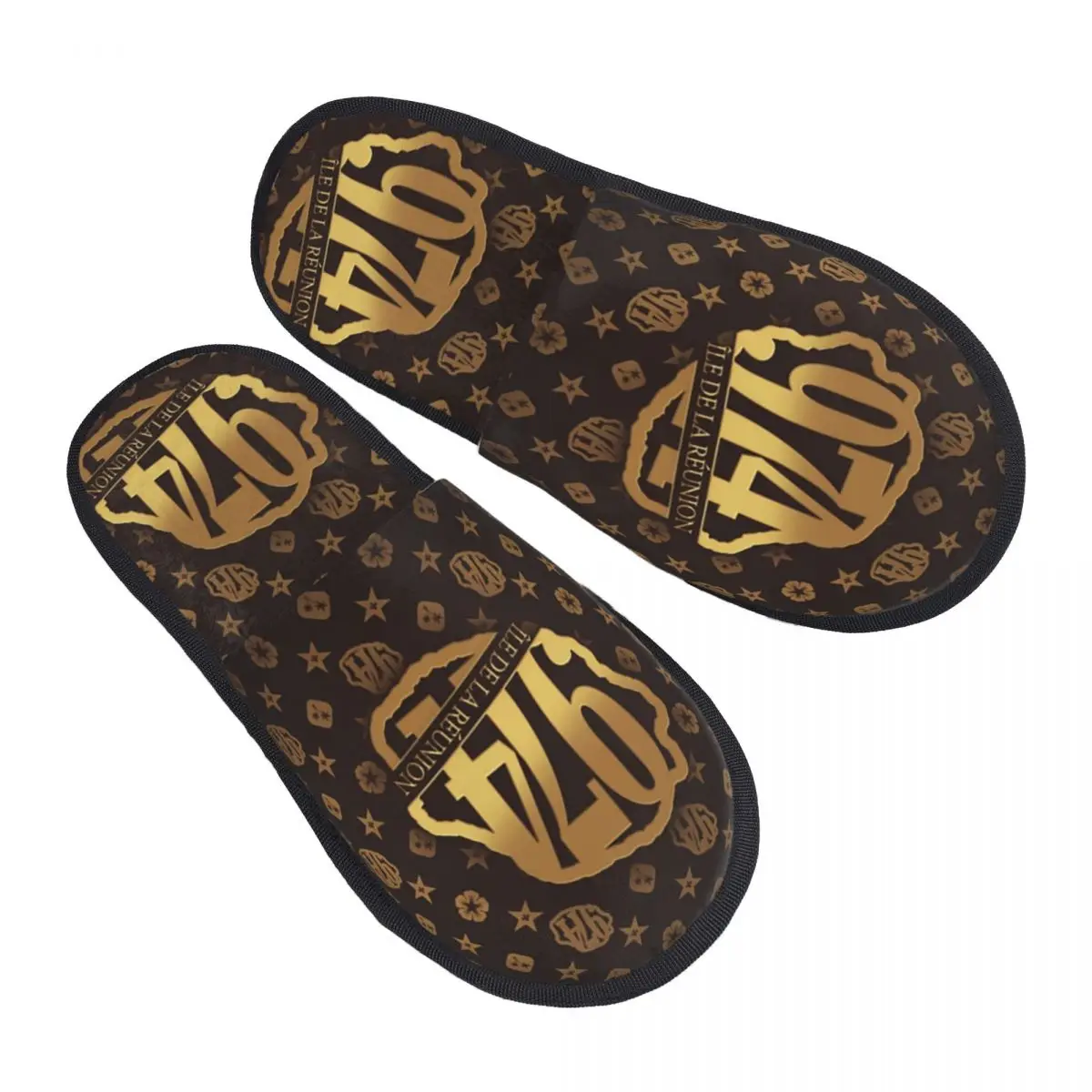 

Custom Print Women 974 Reunia Island House Slippers Soft Warm Memory Foam Fluffy Slipper Indoor Outdoor Shoes