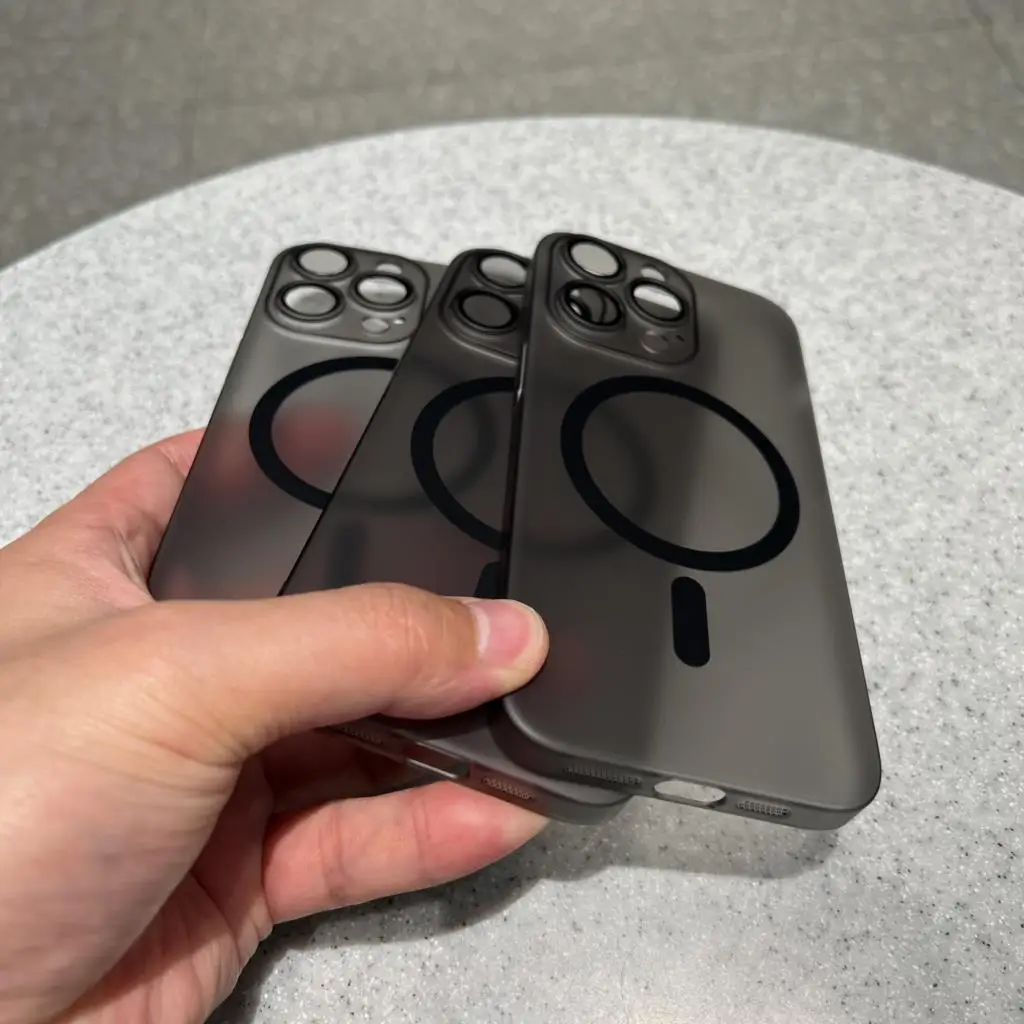 Luxury Ultra-Thin Magnetic Clear Matte Case with Wireless Charging Compatibility