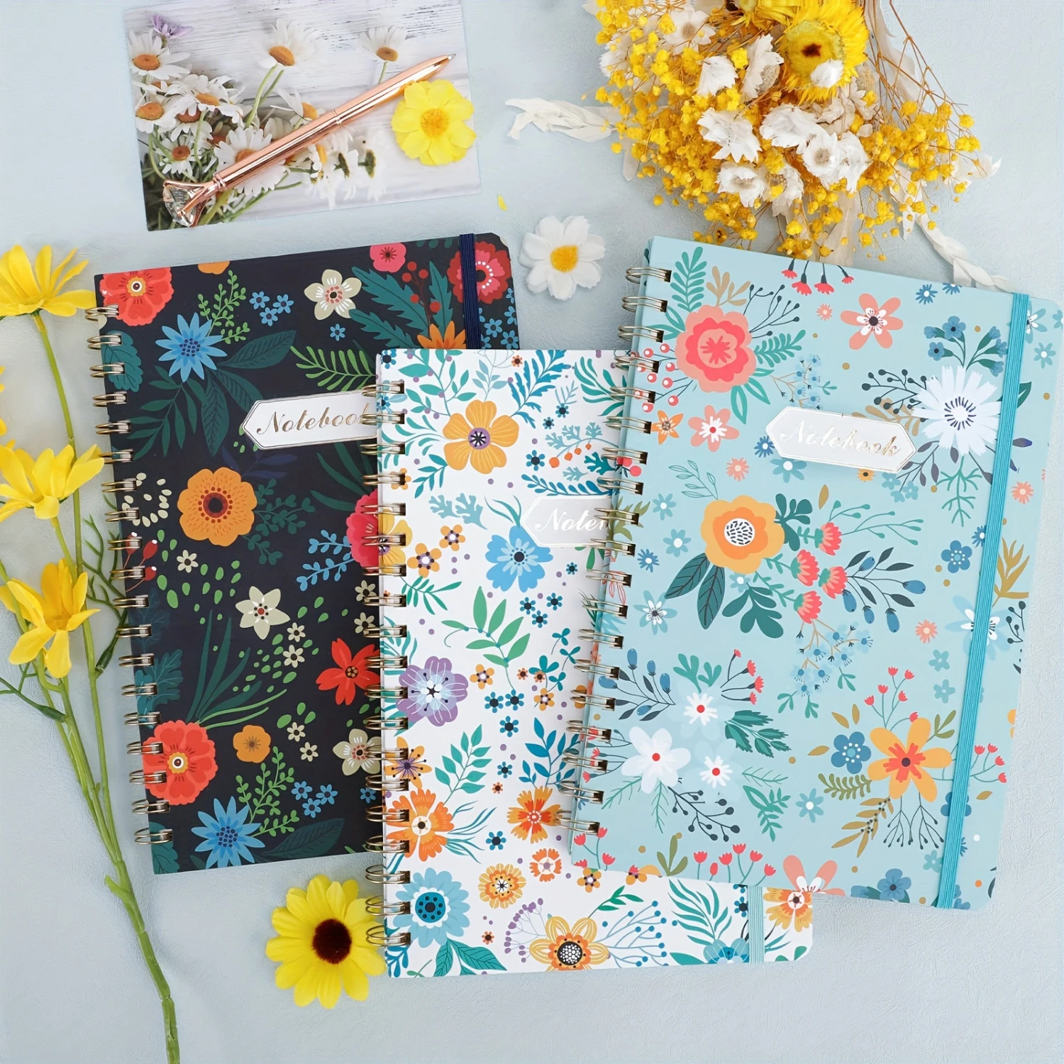 3 Pack Large B5 Spiral Notebooks, 160 Pages,100 GSM Paper, College Ruled, Hardcover, Cute Designs, Office & School Essentials