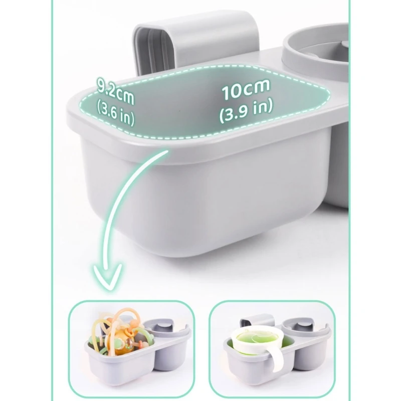 2 in 1 Baby Stroller Cup Holder Multifunctional Water cup, milk bottle Coffee Holder Snack Box for Baby Stroller Accessoris