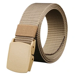 Versatile Adjustable Tactical Waist Belt with Durable Plastic Buckle - 120cm - 2pcs (Brown)