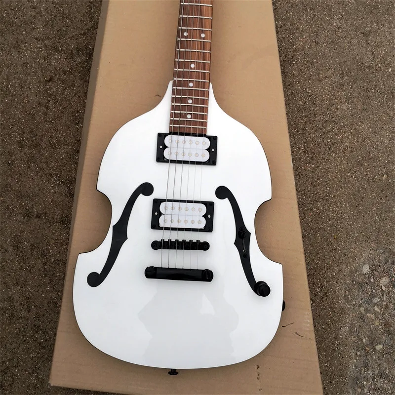 F Hole Pattern Electric Guitar, Violin Shape, Can Be Color, 6 String