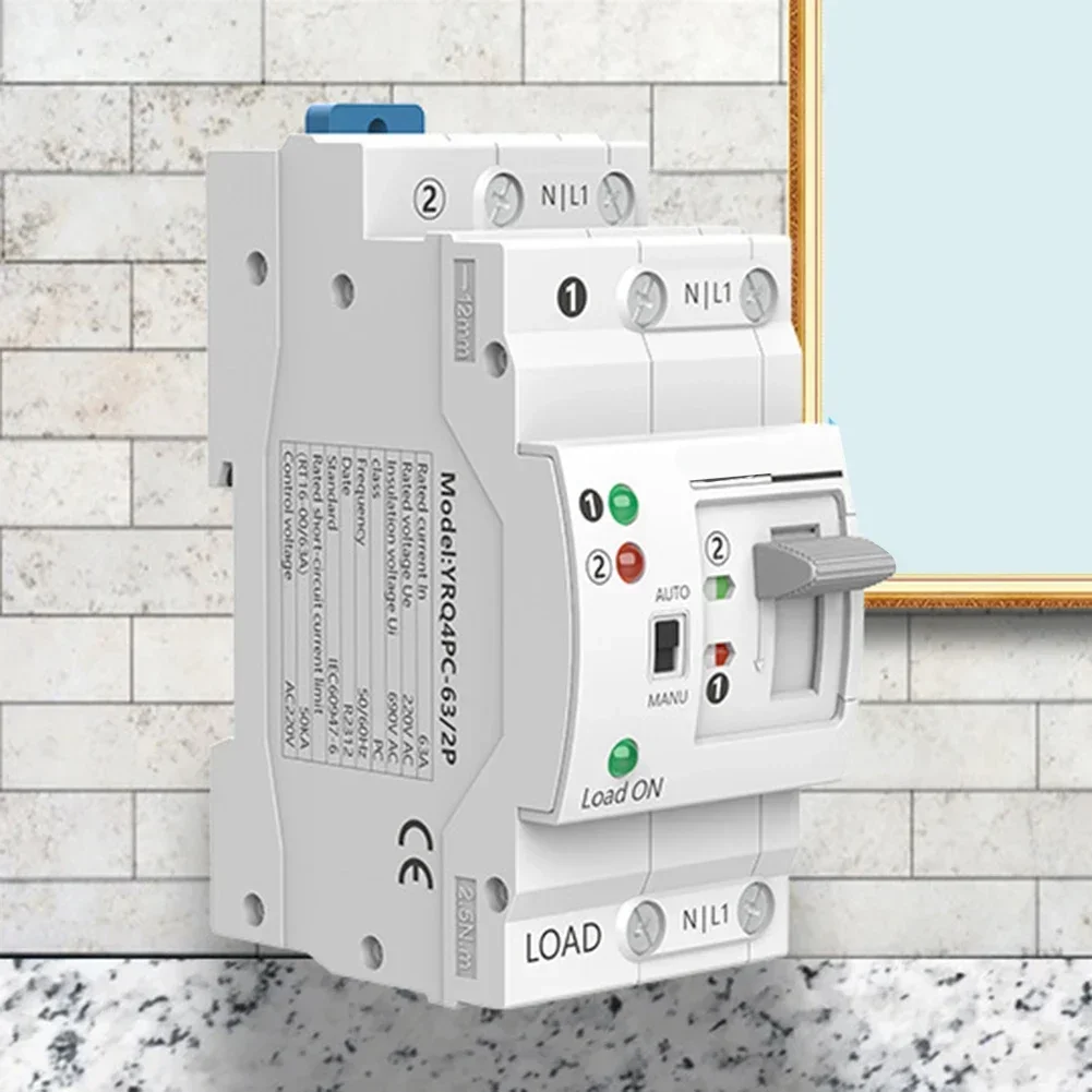 ATS Dual Power Automatic Electrical Transfer Switch 2P 63A 220V For Generator Switch Is Designed To Automatically Transfer Power 2