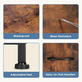 JHK Living Room Display Cabinet Layers With 5 Fabric Drawers Wardrobe Steel Frame Assembly Closet For Clothes Storage Dresser 4