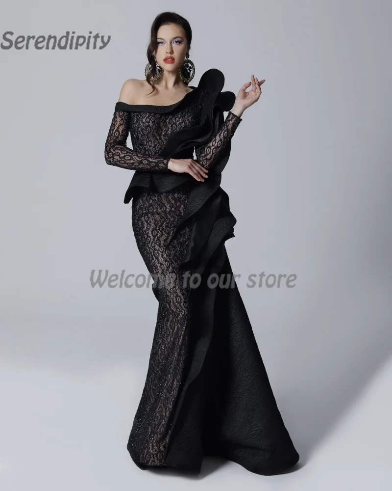 

Serendipity Simple Evening Dress Mermaid Vestido oficial de fiesta Elegant Lace One-Shoulder Party Prom Gown For Women 2024