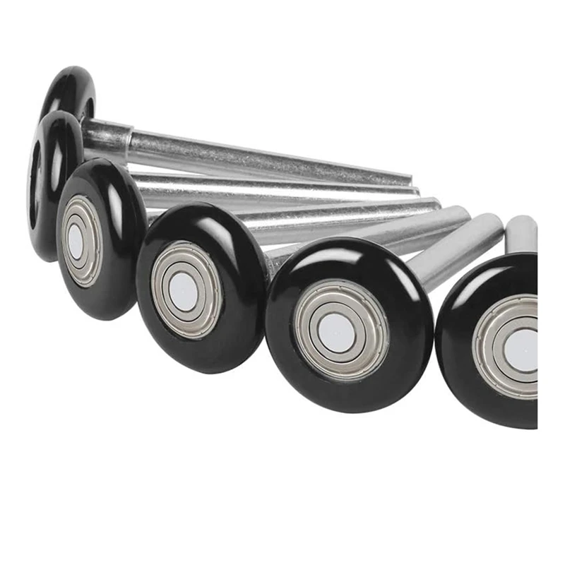 A95I-10 Pack Black 2Inch Nylon Garage Door Roller 4Inch Stem, Use 6200-2RS Double Seals Precision Bearings